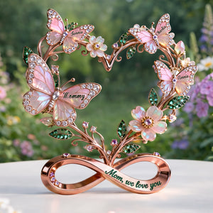 Stunning Butterflies On Mom Heart Acrylic Plaque, Personalized Gifts For Mom & Grandma 05qhlu060326-Homacus