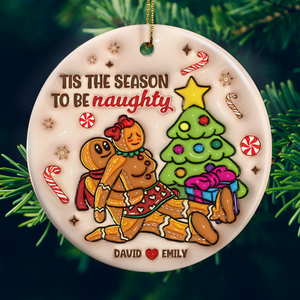 Personalized Gifts For Couple Gingerbread Naughty Ornament 01OHPU311024-Homacus