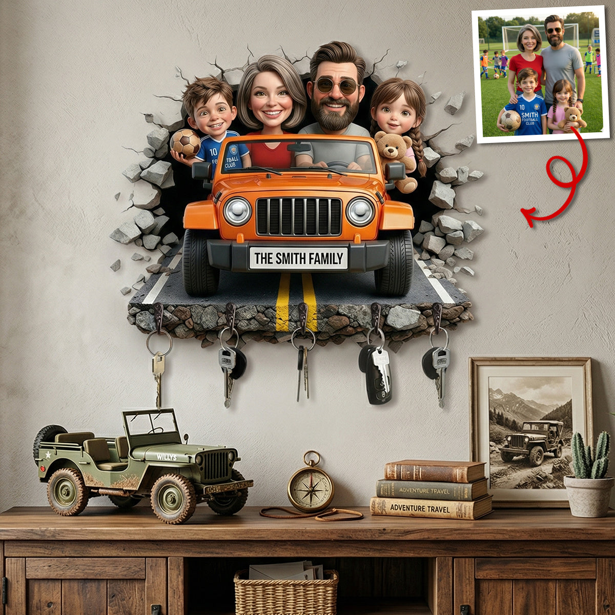 Driving Roadway Acrylic Key Hanger - Custom Photo Gifts For Family Key Hanger 03TYTN300326-Homacus