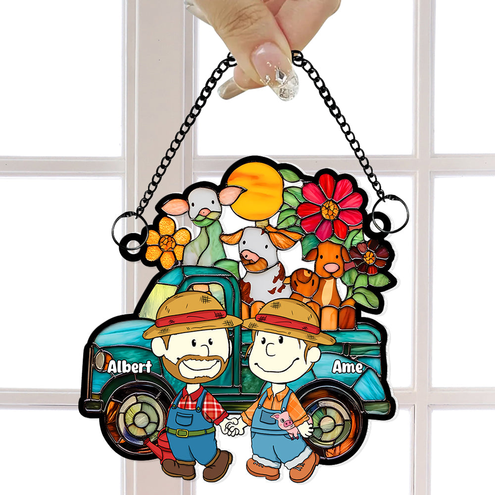 Personalized Gifts For Farmer Couples Suncatcher Ornament Farm Sweet Farm 01KALU140125HG-Homacus