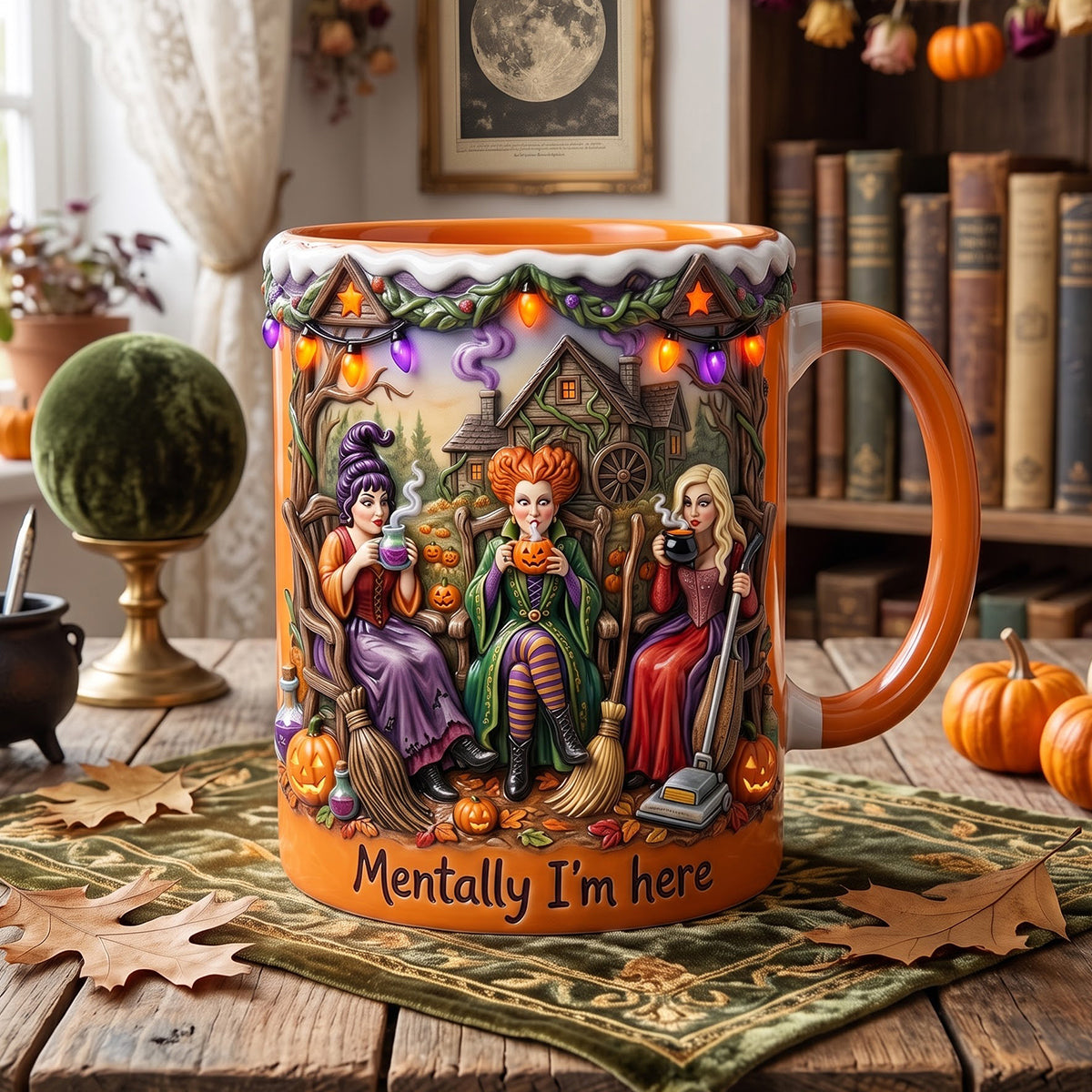 Chilling Sipping Witch Sisters Accent Mug - Personalized Gifts For Witch Lovers 03qhtn180826
