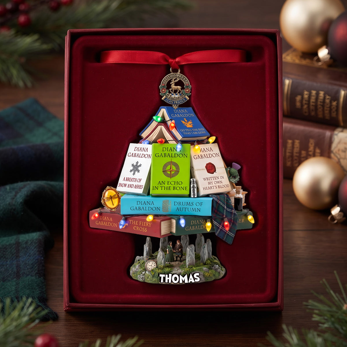 Book Stack Ornament - Personalized Gifts For Novel Fans Christmas Ornament 10HULU011026