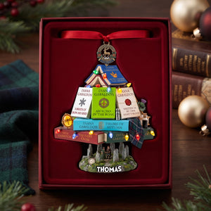Book Stack Ornament - Personalized Gifts For Novel Fans Christmas Ornament 10HULU011026
