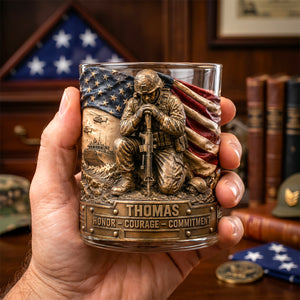 Freedom & Honor Round Glass Personalized Gifts For Veteran 03TODH270526-Homacus