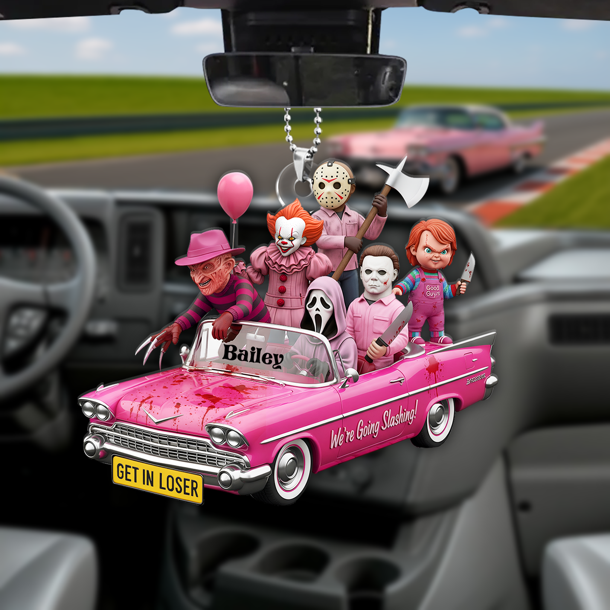 Horror Characters Car Ornament - Personalized Gifts For Horrror Movie Fans 03NALU050825-Homacus