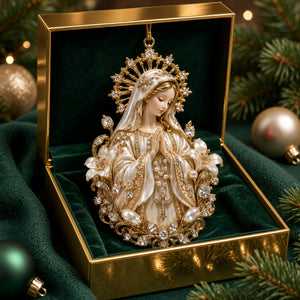 Virgin Mary Praise Christmas Ornament, Personalized Gifts For Christians 01qhlu230926