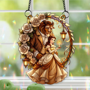 Enchanted Rose Couple Suncatcher - Personalized Gifts For Couples 01PALU031225-Homacus