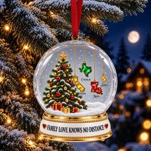 Family Love Knows No Distance Christmas Ornament - Personalized Gifts For Family 04tylu250926