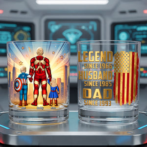 Strong Dad and Kids Round Glass - Personalized Gifts For Dad 01naqn140526-Homacus
