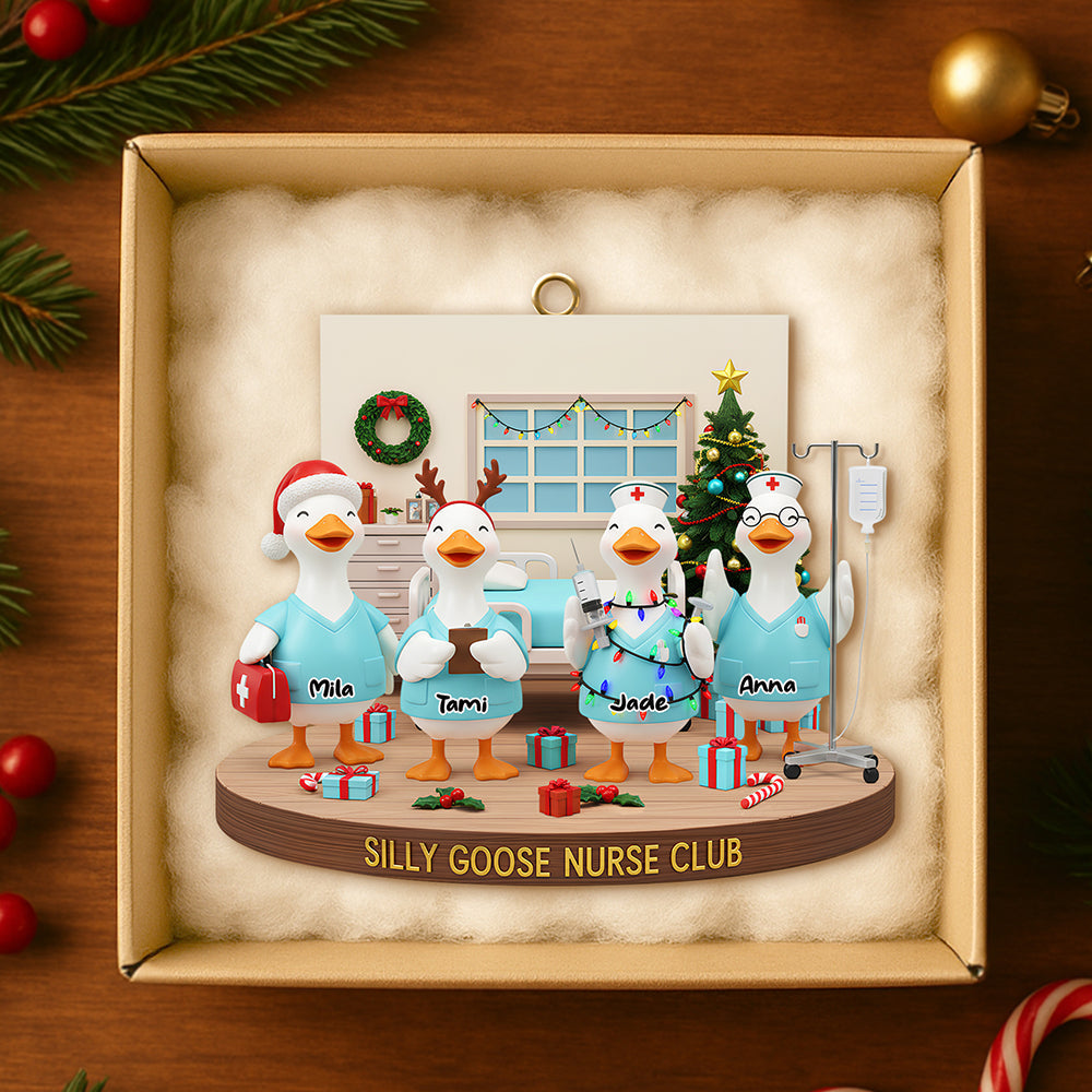 Nurse Goose Coworkers Ornament - Personalized Gifts For Coworkers Christmas Ornament 05NADT071125-Homacus