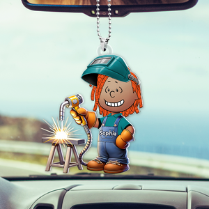 Personalized Gifts For Welder Car Ornament Cartoon Character 04OHPU171224-Homacus