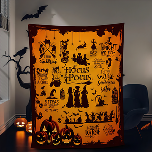 Personalized Hocus Pocus Witch Blanket, Halloween Gifts 02acxx280824-Homacus