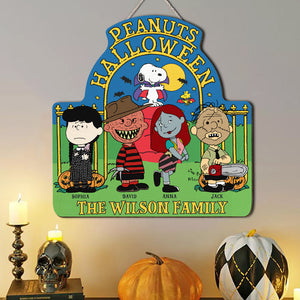 Personalized Gifts For Family Wood Sign, Scary Cartoon Character Halloween Costume 02natn220824hg-Homacus