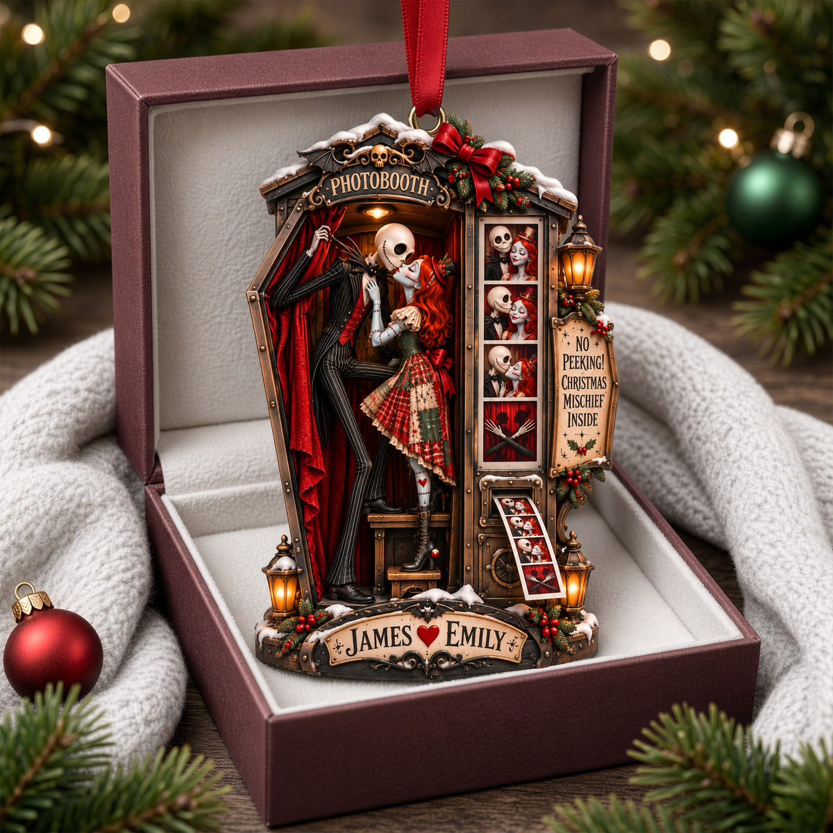 Spooky Couple Acrylic Ornament - Personalized Christmas Gifts For Couple 04halu210926