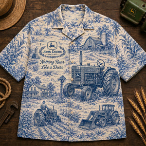 Farm Life Toile de Jouy Hawaiian Shirt - Personalized Gifts For Farmer 03NALU170626