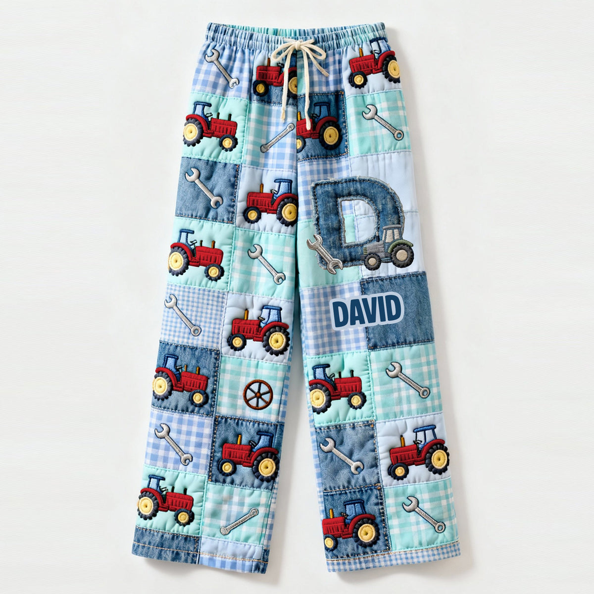 Alphabet Initial Letters Pajama Pants Personalized Gifts For Tractor Lovers 04patn160126-Homacus