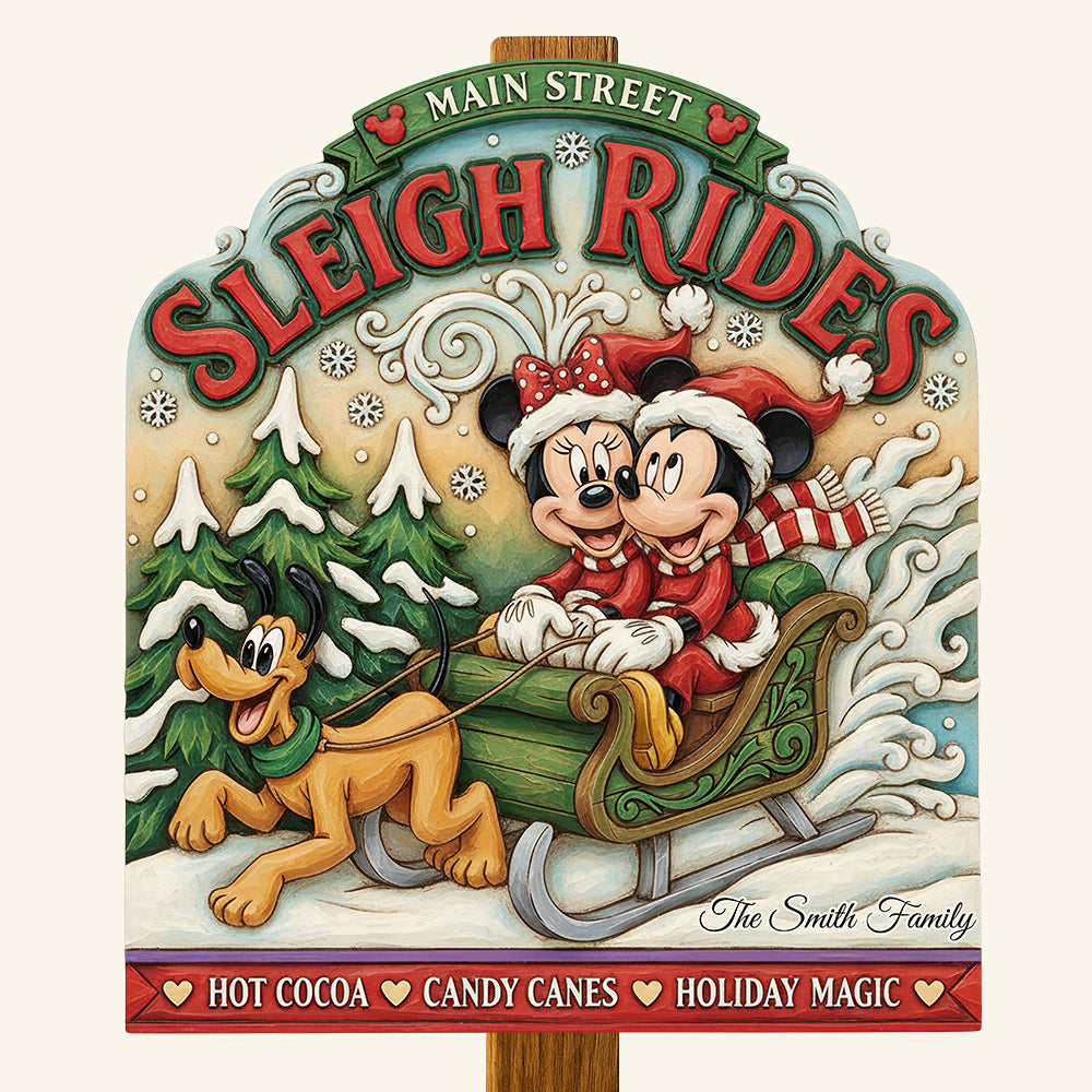 Jolly Couple On Sleigh Ride Wood Sign, Christmas Gifts For Couple 04qhdt160925-Homacus