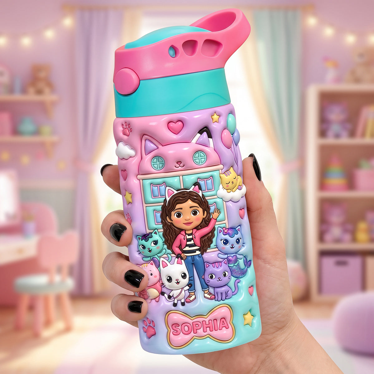 Cute Kitty Kids 12oz Colorful Tumbler - Personalized Gifts For Kid 03tyta240726