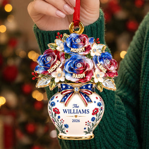 Patriotic Flower Vase Ornament, Personalized Gifts For Family 01qhdh120926-Homacus