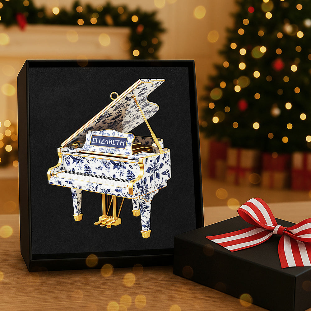 Personalized Gifts For Christmas, Piano Toile de Jouy Custom Shape Acrylic Ornament 05pgta300925-Homacus