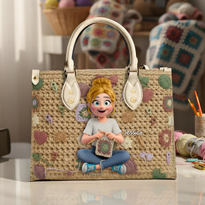 Crochet Girl Leather Bag - Personalized Gifts For Crochet Lovers 07nalu171225-Homacus