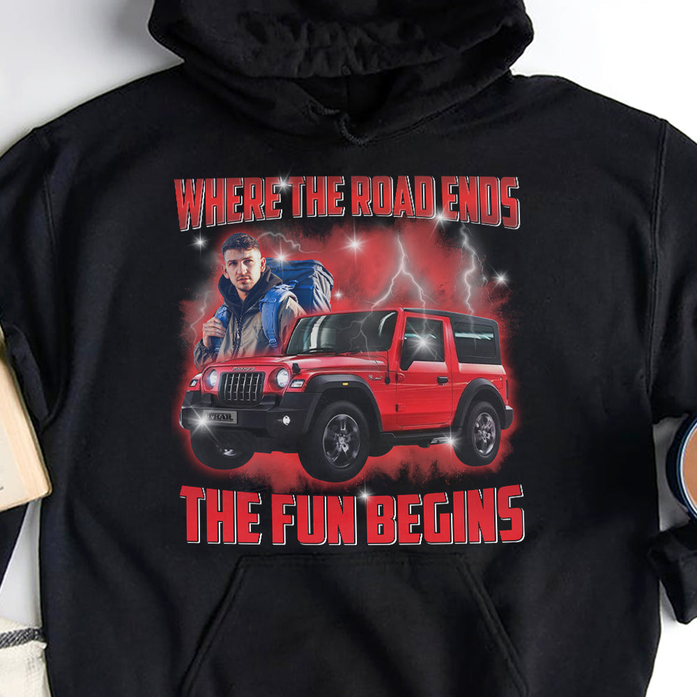 Personalized Bootleg Shirt Where The Road Ends Car Photo-Homacus