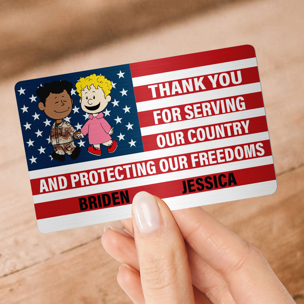 Personalized Gifts For Veteran Couples Aluminum Wallet Card 04TOLU110125HG-Homacus