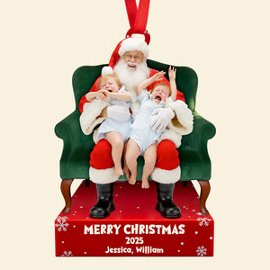 Crying on Santa’s Lap Ornament Custom Photo Christmas Gifts 02DTDT130925-Homacus