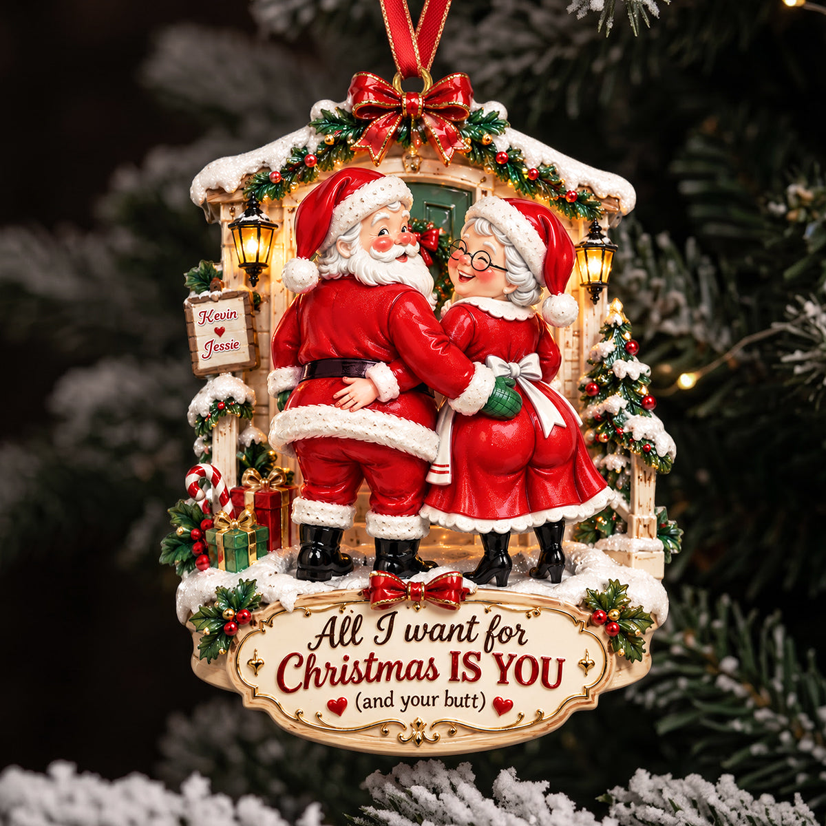 Blushy Touch Santa Couple Ornament, Personalized Gifts For Couple 02qhta160926-Homacus