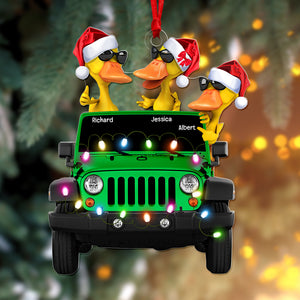 Personalized Gifts For Off-road Car Lovers Family And Couple Christmas Duck Ornament 02qhqn011022-Homacus