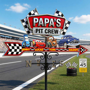 Papa’s Racing Metal Weather Vane - Personalized Gifts For Dad 05padt150526-Homacus