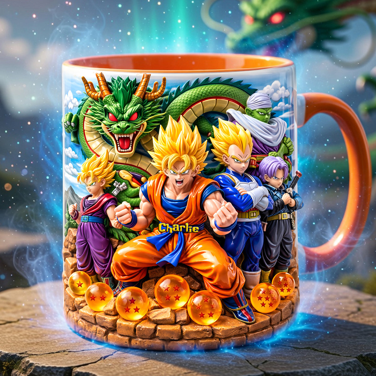 Legendary Warrior Energy Accent Mug - Personalized Gifts For Anime Fans Coffee Mug 05TYLU180326-Homacus