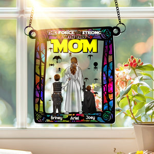 Personalized Gifts For Mom Suncatcher Ornament Strong Mom & Her Little Ones 05XQLU270225HHHG-Homacus