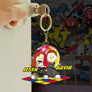 Personalized Gifts For Couple Acrylic Keychain Y2K Style Disco 01XQLU100125HG-Homacus