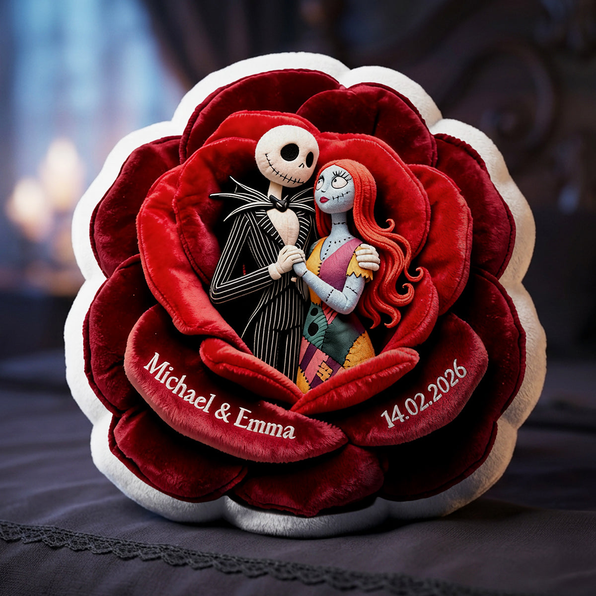 Dark Love In Bloom Pillow - Personalized Gift For Couples 03TTTA201026-Homacus