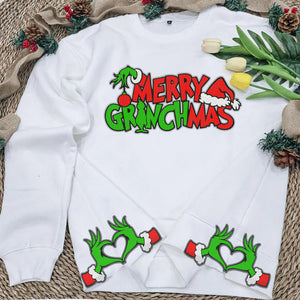 Merry Christmas Side Bow Embroidery Sweatshirt 09acqn011124-Homacus