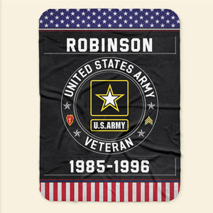 Personalized Gifts For Veteran Blanket, Custom Service Status And Details 07qhqn011124-Homacus