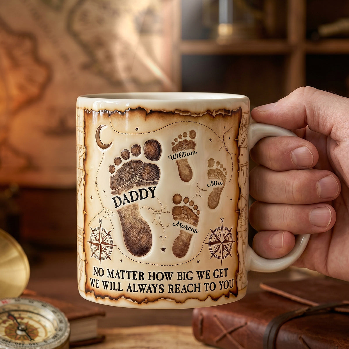 Dad Footprint Coffee Mug - Personalized Gifts For Dad 03TODH210526-Homacus