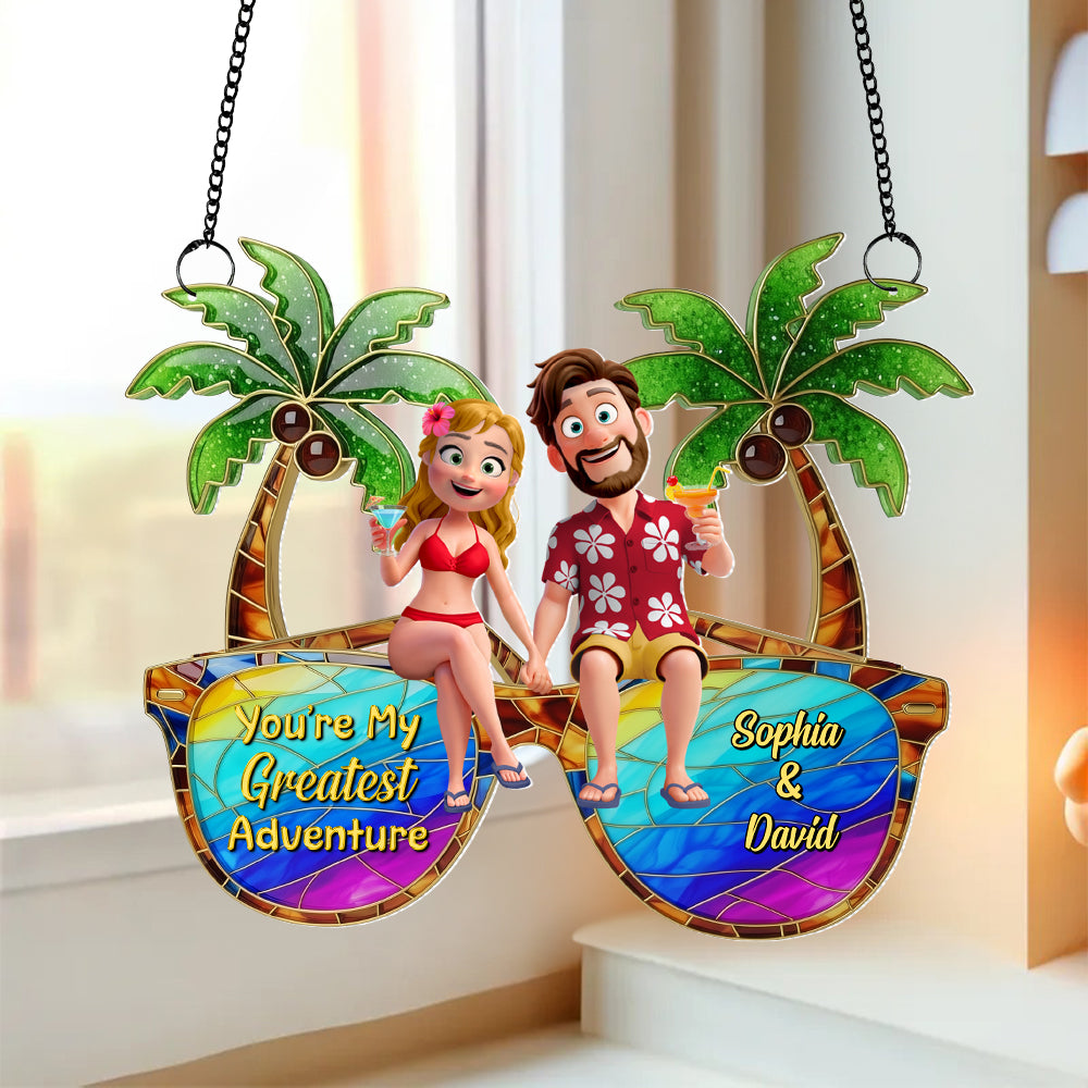Personalized Gifts For Couple Suncatcher Ornament, Tropical Vacation 01tgtn220725hg-Homacus