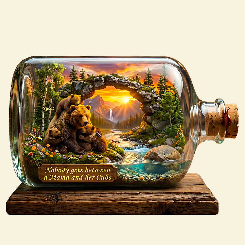 Mama Bear And Kids In Miniature Ecosystem Acrylic Plaque - Personalized Gifts For Mothers 01todt270426-Homacus