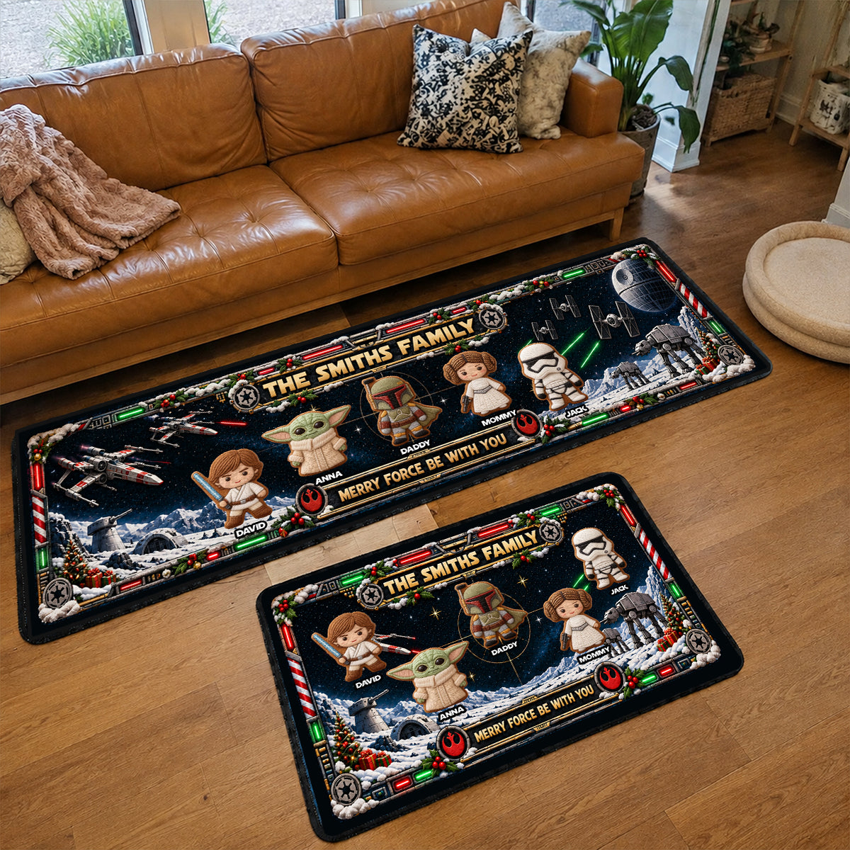 Warriors Family Merry Xmas In The Universe Runner Rug - Personalized Christmas Gifts For Family 05patn240926