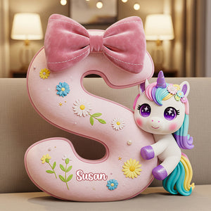 Unicorn Custom Shape Pillow Personalized Gifts For Kid 05PGDT171125-Homacus