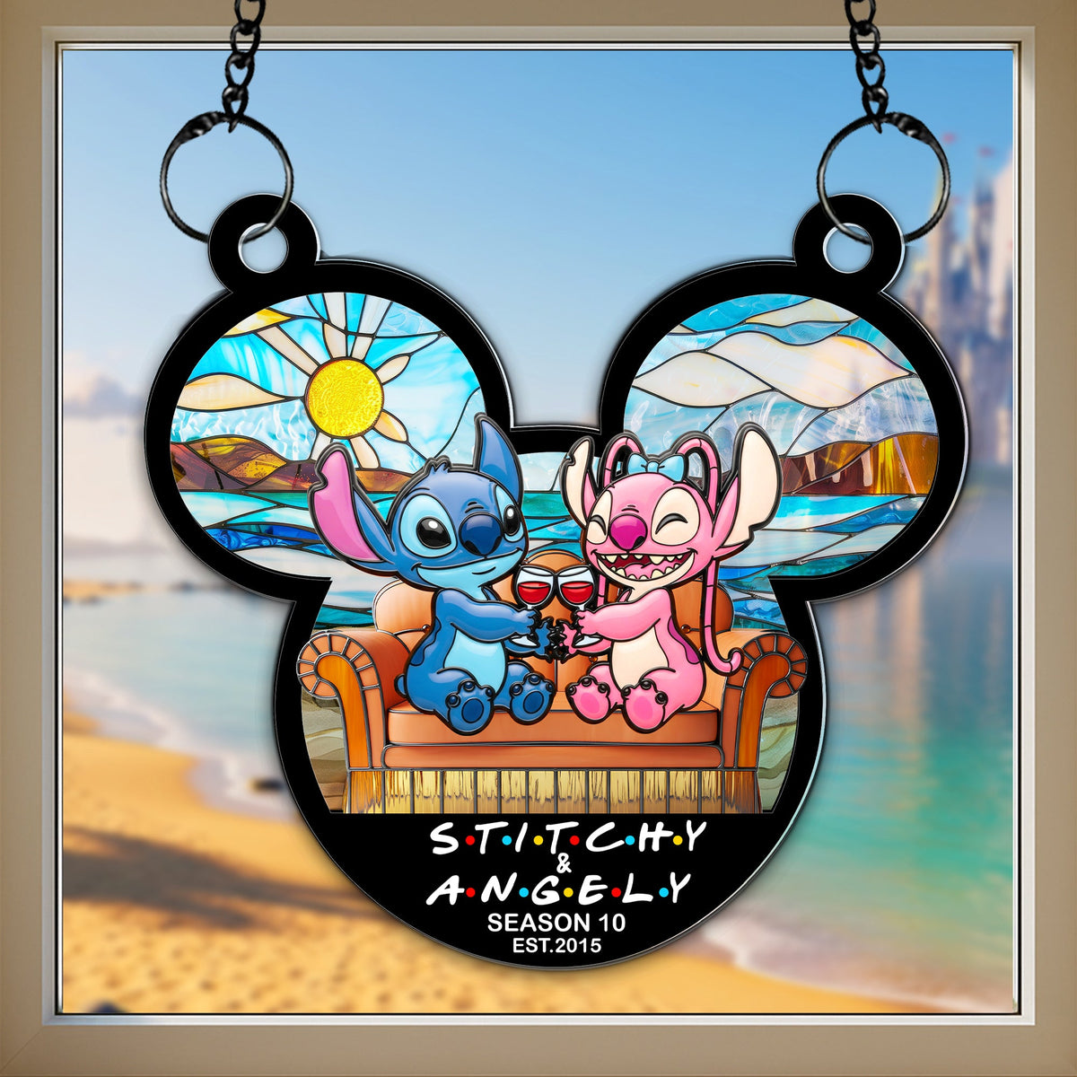 Tropical Space Couple Suncatcher - Personalized Anniversary Gifts For Couple 04OHLU080725-Homacus