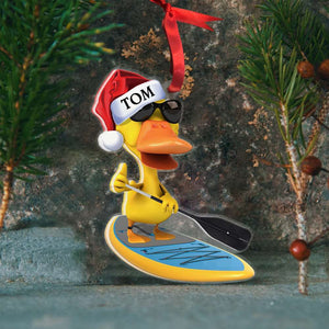 Paddle Boarding Duck, Christmas Gift-Personalized Acrylic Ornament-Homacus