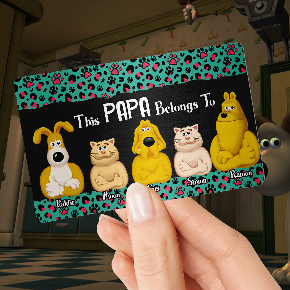 Personalized Gifts For Dad Aluminum Wallet Card Dad With Furry Babies 02KALU210125PA-Homacus