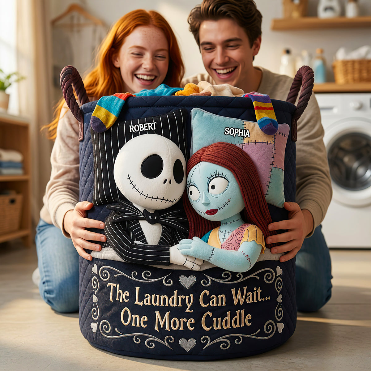 One More Cuddle Quilted Laundry Basket - Personalized Gifts For Couple 01OHDT130726-Homacus