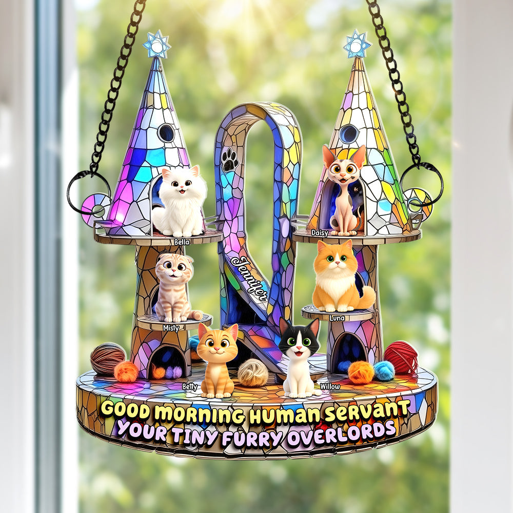 Furry Overlords Suncatcher Ornament - Personalized Christmas Gifts For Cat Lovers 06tgqn290725-Homacus