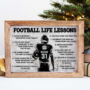 Personalized Gifts For Football Player Canvas Football Life Lessons 03ACDT191024-Homacus