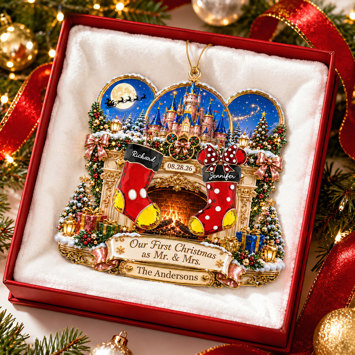 Newly Married Couple Christmas Ornament - Personalized Gifts For Couple 03naqn030926-Homacus