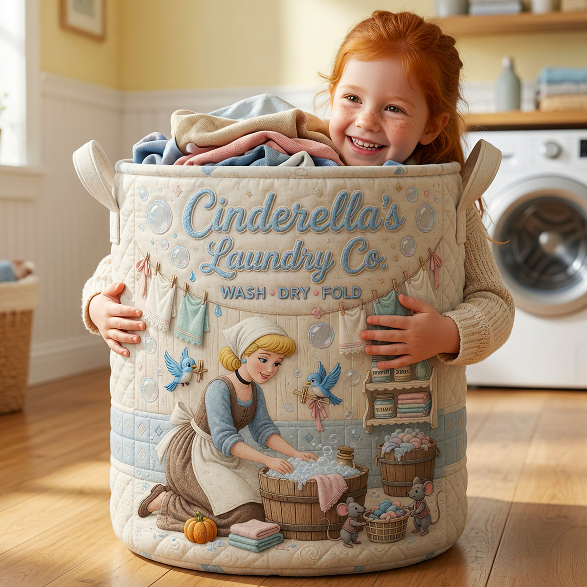 Everyday Royalty Quilted Laundry Basket - Personalized Gifts 03NADT100726-Homacus